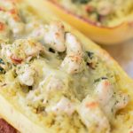 pesto-chicken-stuffed-spaghetti-squash