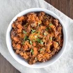 BBQ Black Bean Slow Cooker Sweet Potatoes - Black beans, sweet potatoes, and spicy BBQ sauce. A match made in side dish heaven! - pmp.local