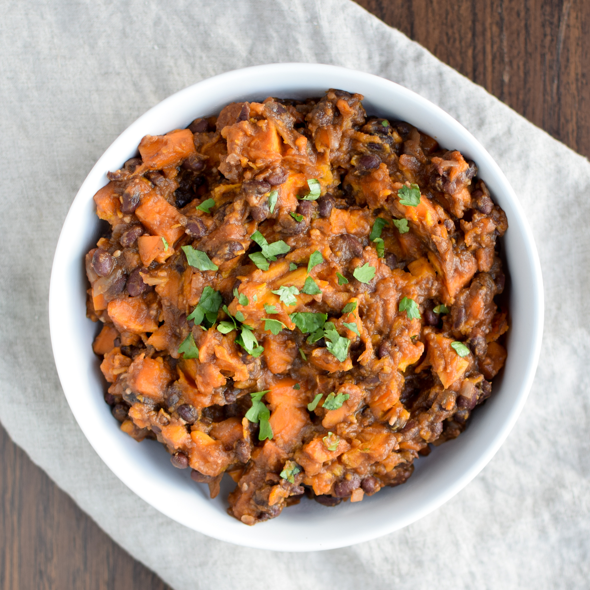 BBQ Black Bean Slow Cooker Sweet Potatoes