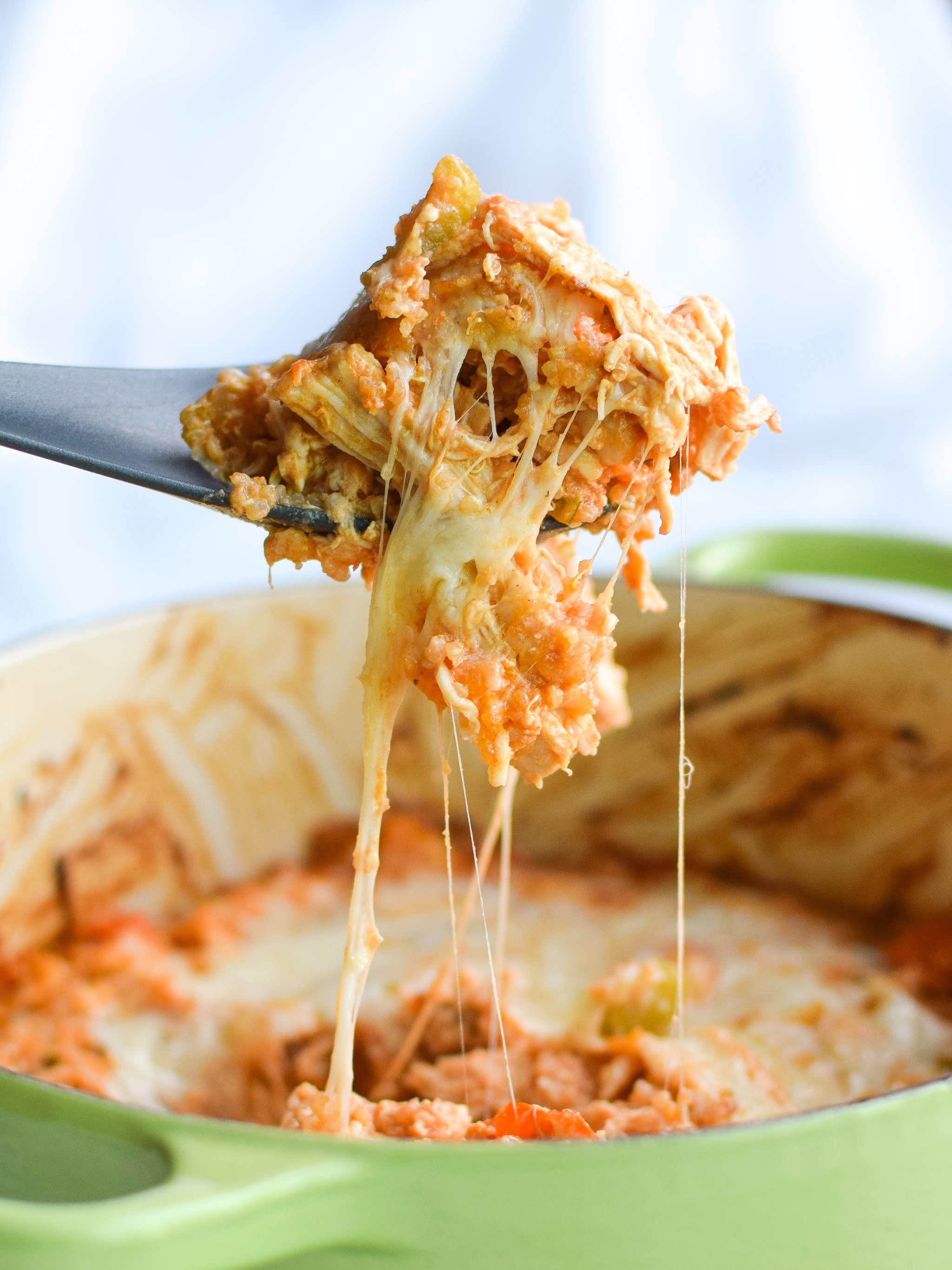 Buffalo Chicken Quinoa Bake recipe - All the best flavors of buffalo chicken, baked to perfection with veggies and quinoa! - pmp.local
