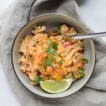 Baked Chicken Fajita Noodle Casserole - All the best chicken fajita flavors with peppers and onions, in casserole form! - pmp.local