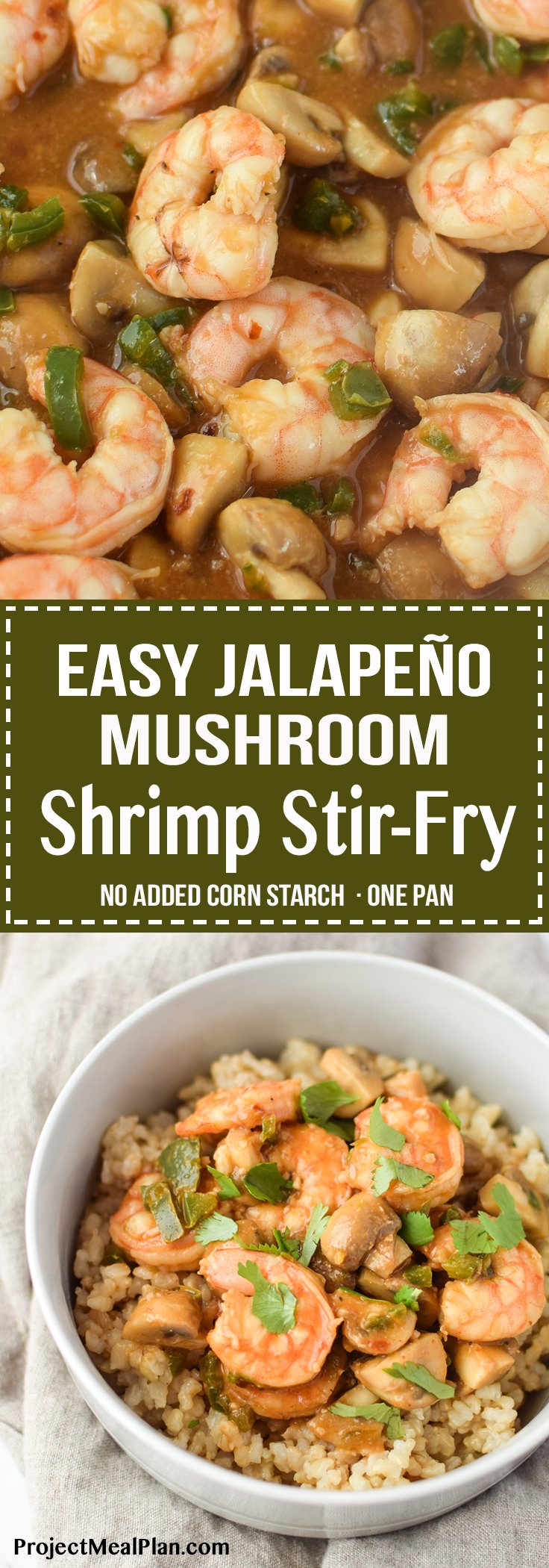 Easy Mushroom Shrimp Stir-Fry For Two recipe - An easy weeknight one-pot meal! Spicy and delicious, and no added corn starch! - pmp.local