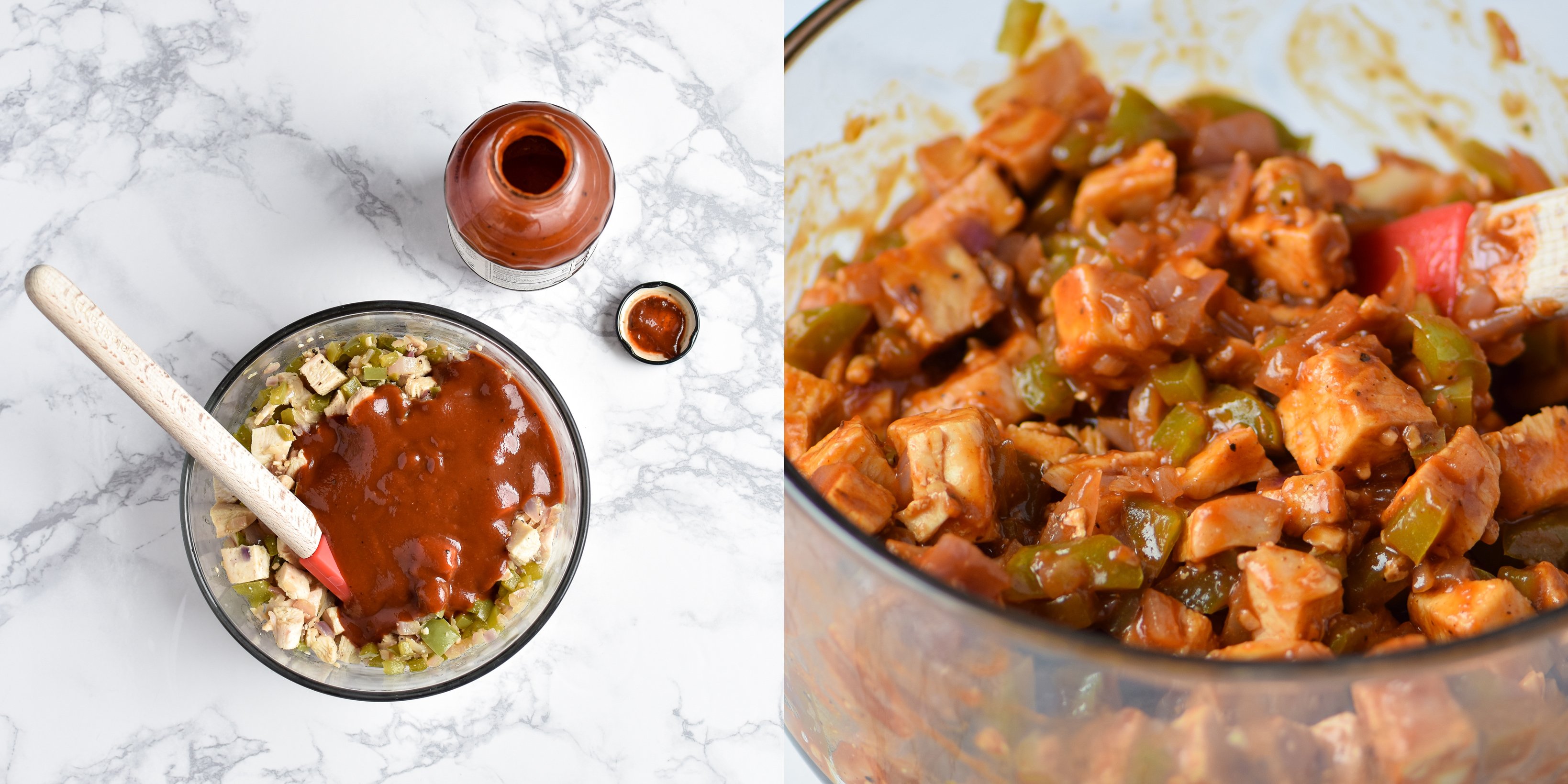 Quick BBQ Chicken Quesadillas (Make-Ahead Filling Recipe) - Delicious BBQ chicken quesadillas made in 10 minutes with pre-made filling! - pmp.local