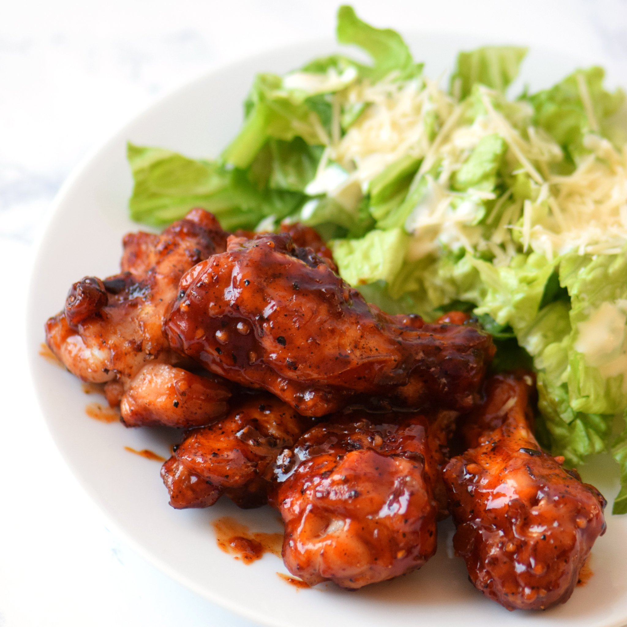 Smoky Habanero Barbecue Grilled Chicken Wings recipe - Crispy barbecue grilled wings smothered in smoky hot tangy habanero BBQ sauce! - pmp.local