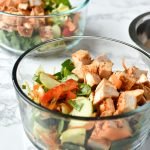 Meal Prep Chopped Thai Chicken Salad with Easy Peanut Dressing - Simple Thai-inspired chopped salad with a creamy peanut dressing recipe - Perfect for meal prep! - pmp.local