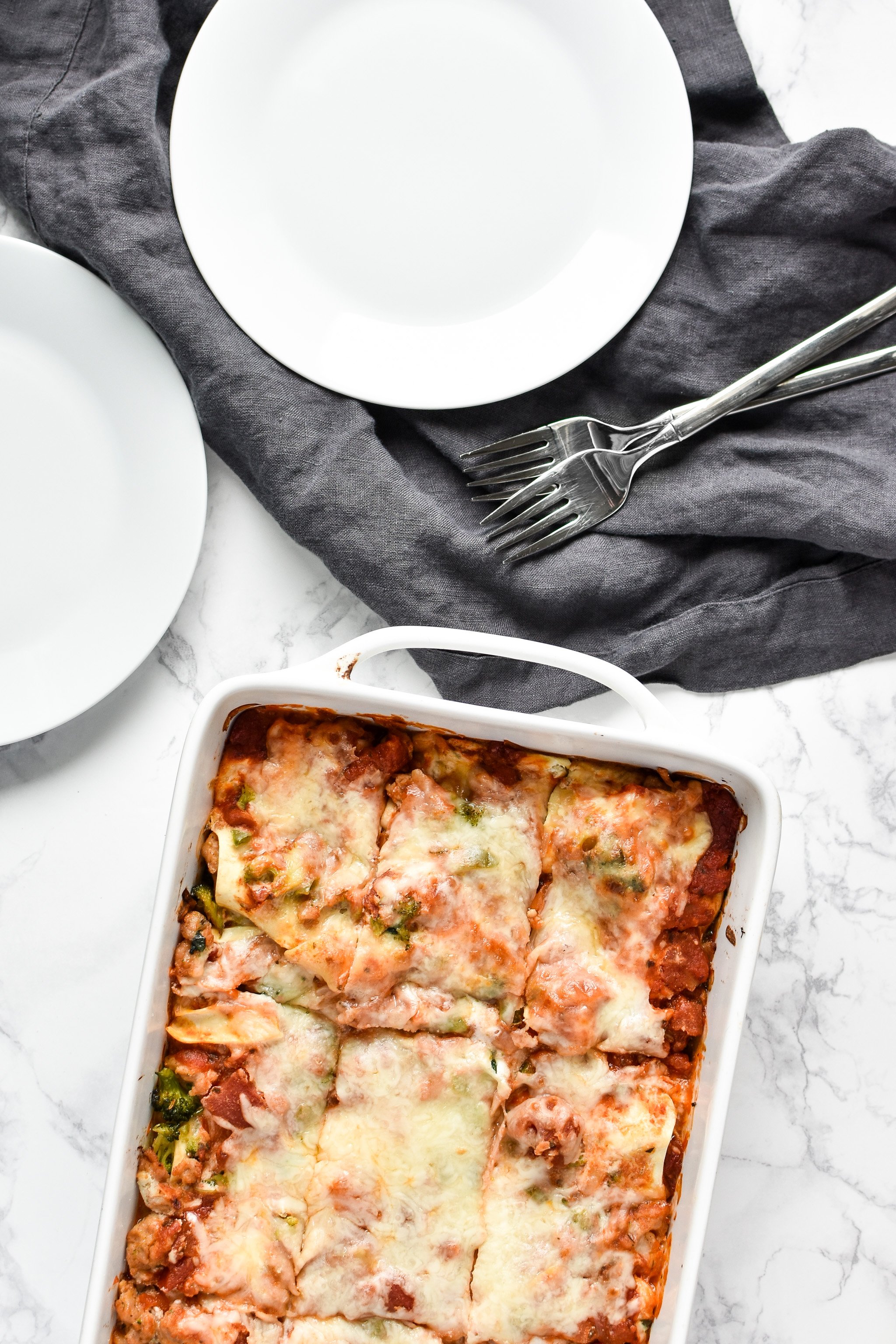 Leftover Vegetable Italian Chicken Lasagna Recipe - Use up leftover veggies in my favorite deliciously layered ground chicken lasagna! - pmp.local