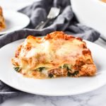 Leftover Vegetable Italian Chicken Lasagna Recipe - Use up leftover veggies in my favorite deliciously layered ground chicken lasagna! - pmp.local