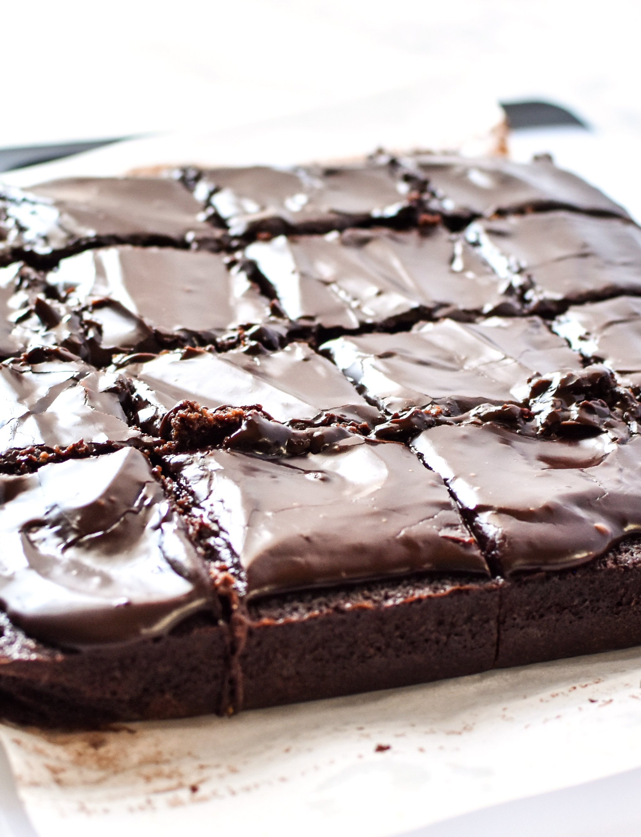 Chocolate Espresso Zucchini Brownies recipe - Gooey chocolate mocha goodness, with fresh zucchini blended right in! - pmp.local