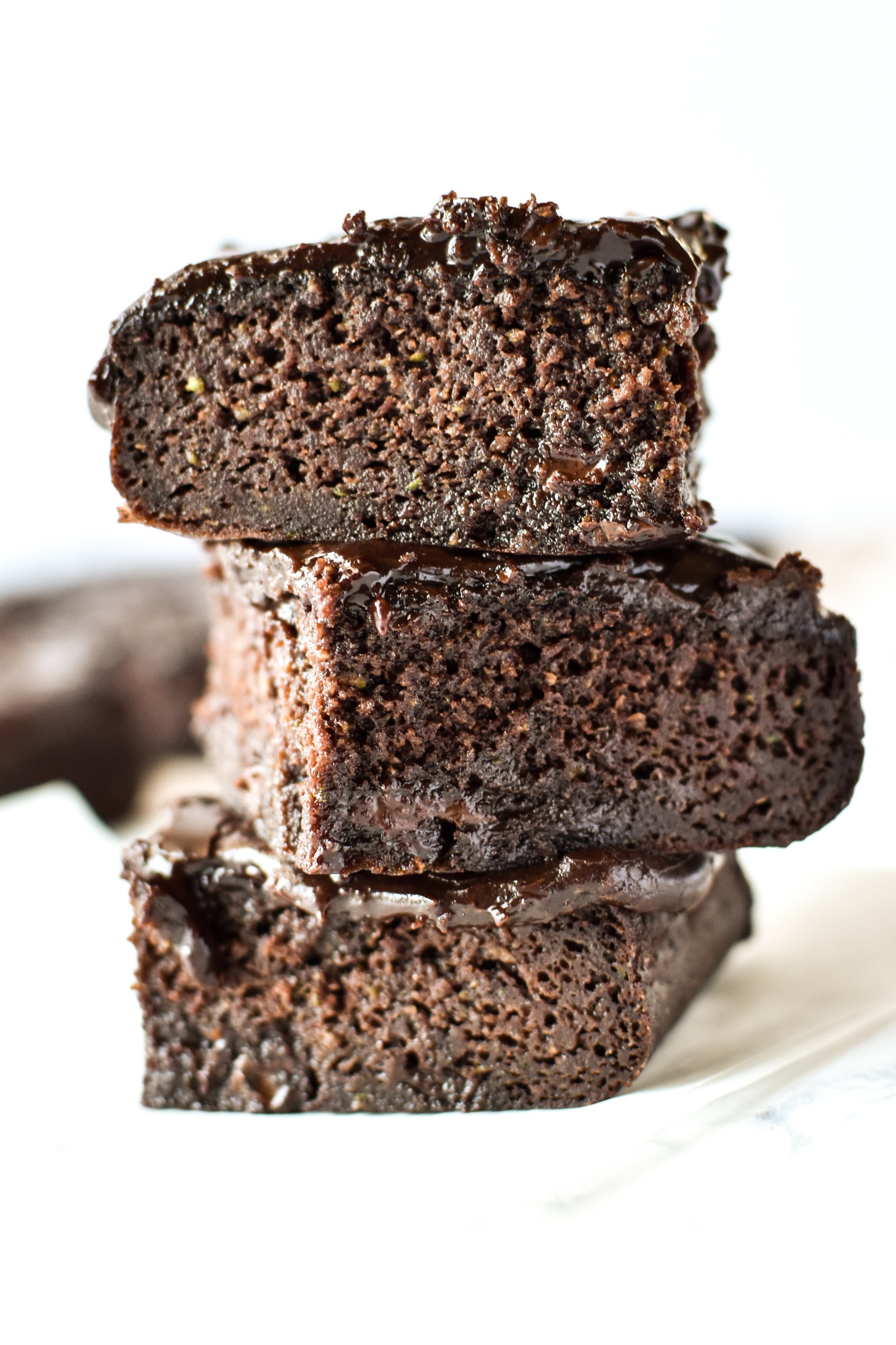 Chocolate Espresso Zucchini Brownies recipe - Gooey chocolate mocha goodness, with fresh zucchini blended right in! - pmp.local