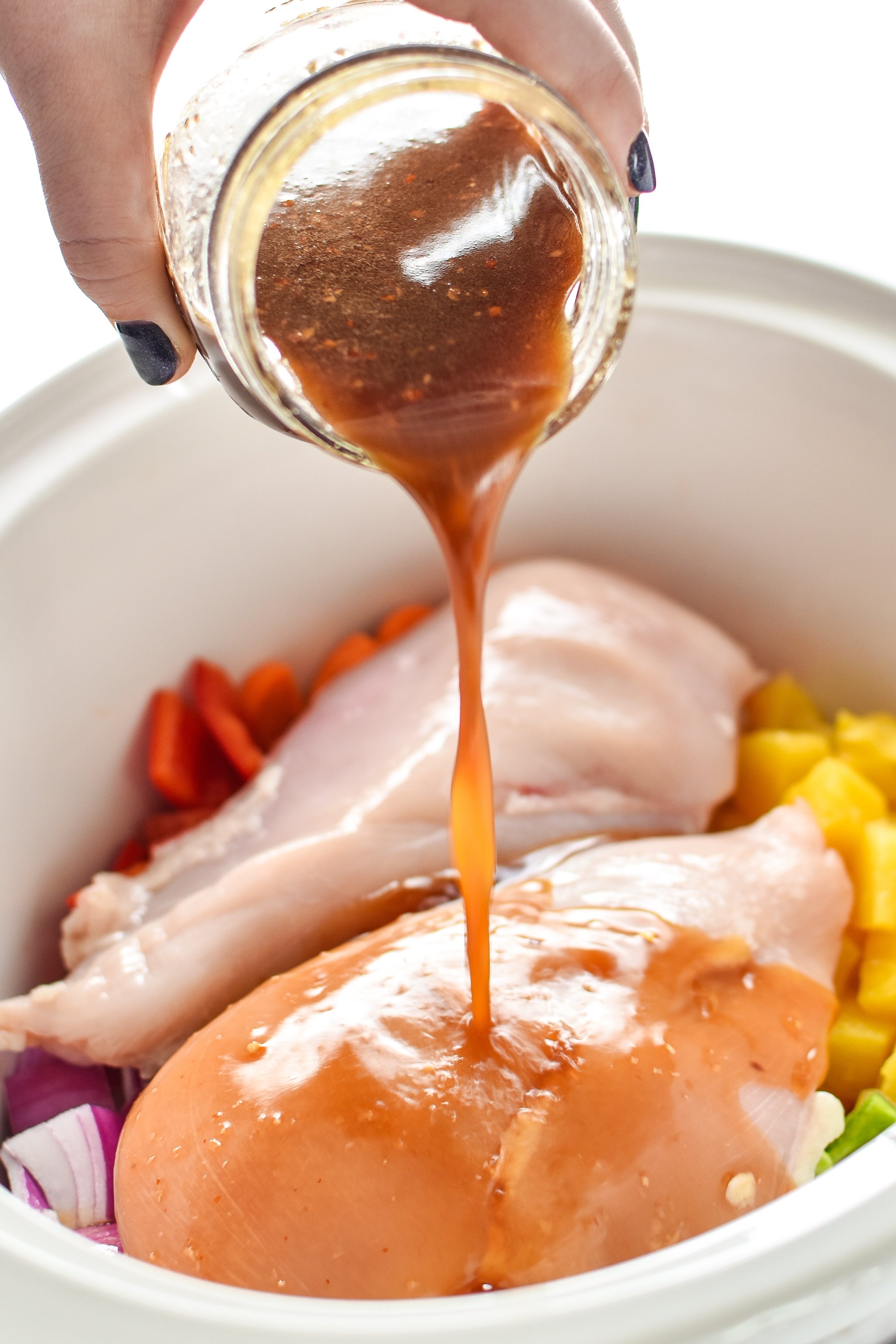 Meal Prep Slow Cooker Chicken Teriyaki Quinoa Bowls - Meal prep a healthy version of a takeout favorite! Four meals ready for the week, with chicken, veggies and quinoa. - pmp.local