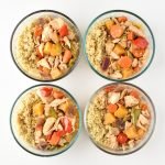 Meal Prep Slow Cooker Chicken Teriyaki Quinoa Bowls - Meal prep a healthy version of a takeout favorite! Four meals ready for the week, with chicken, veggies and quinoa. - pmp.local