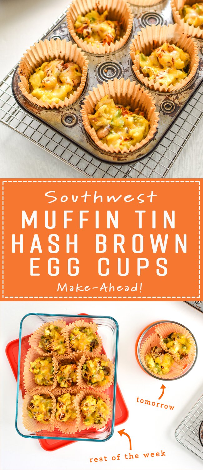 These&nbsp;Southwest Muffin Tin Hash Brown Egg Cups are perfect for your breakfast meal prep! Southwest hash browns with veggies, cheese, scrambled eggs, and a tiny dose of chipotle Tabasco! - pmp.local