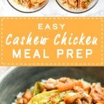 Easy Cashew Chicken Meal Prep - Toasted cashews, snow peas, carrots and juicy chicken in a garlicky cashew sauce - pair with rice for a super simple take-out style meal prep! - pmp.local