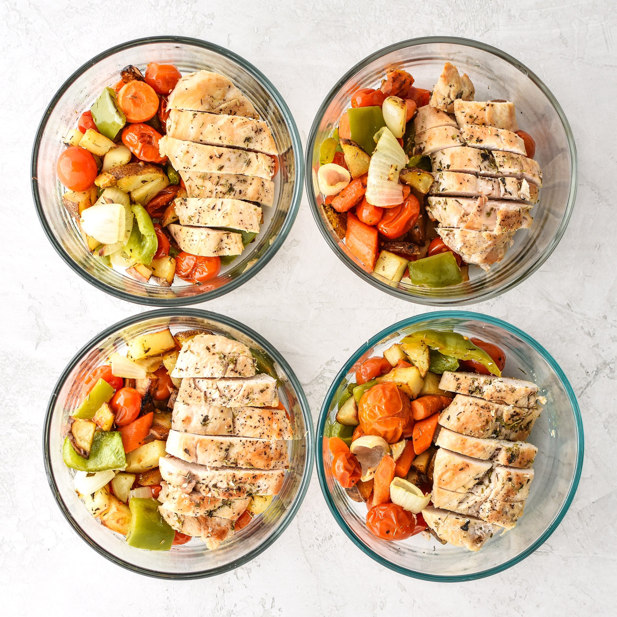 Meal Prep Italian Seasoned Chicken with Roasted Vegetables