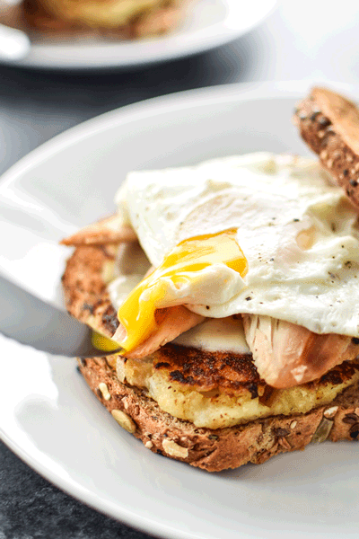Ultimate Leftover Turkey Breakfast Sandwich - The best use of your holiday leftovers! Stuffing, mashed potatoes, turkey, topped with a fried egg! - pmp.local