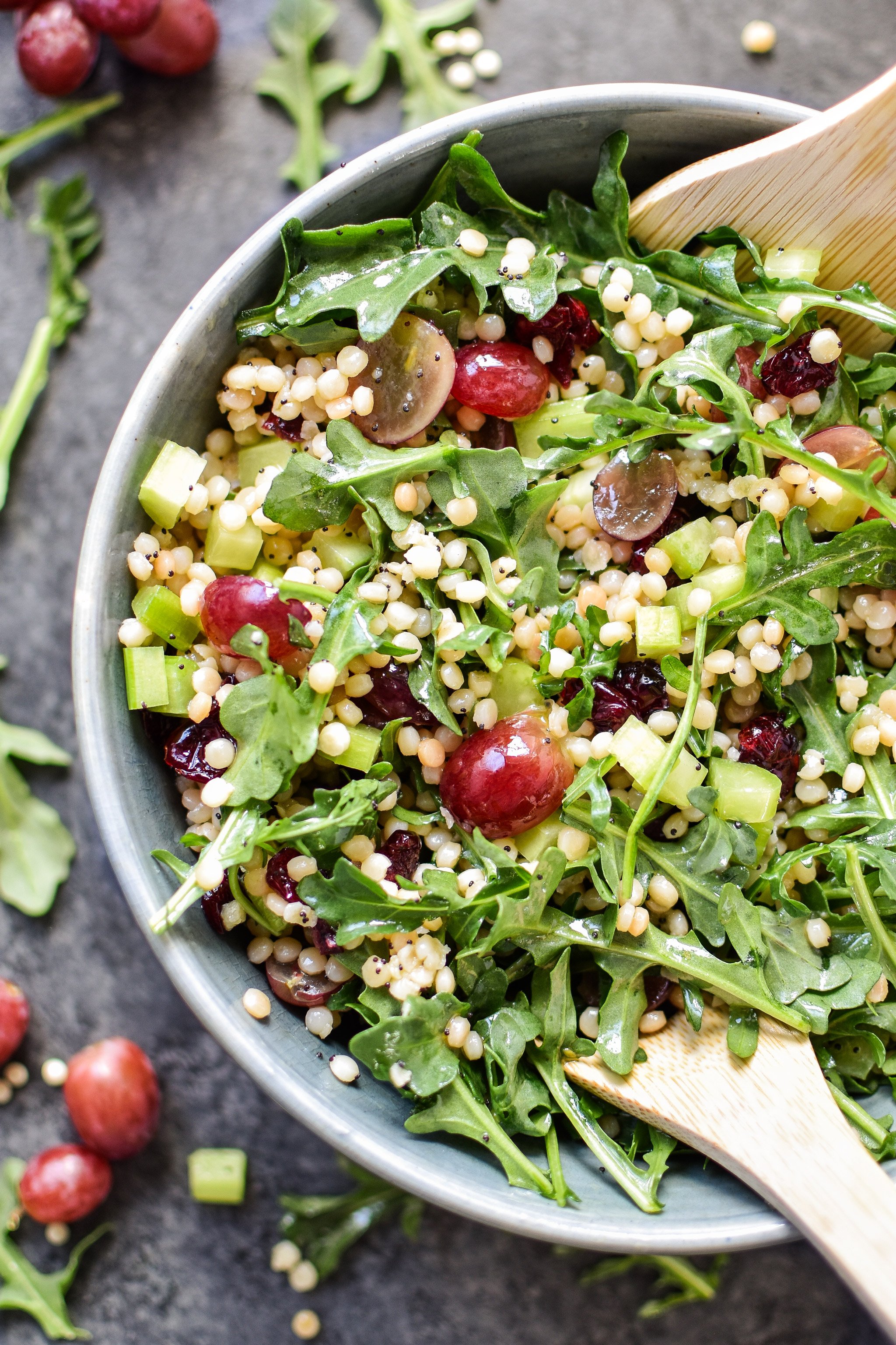 Make-Ahead Lemon Poppyseed Couscous Arugula Salad