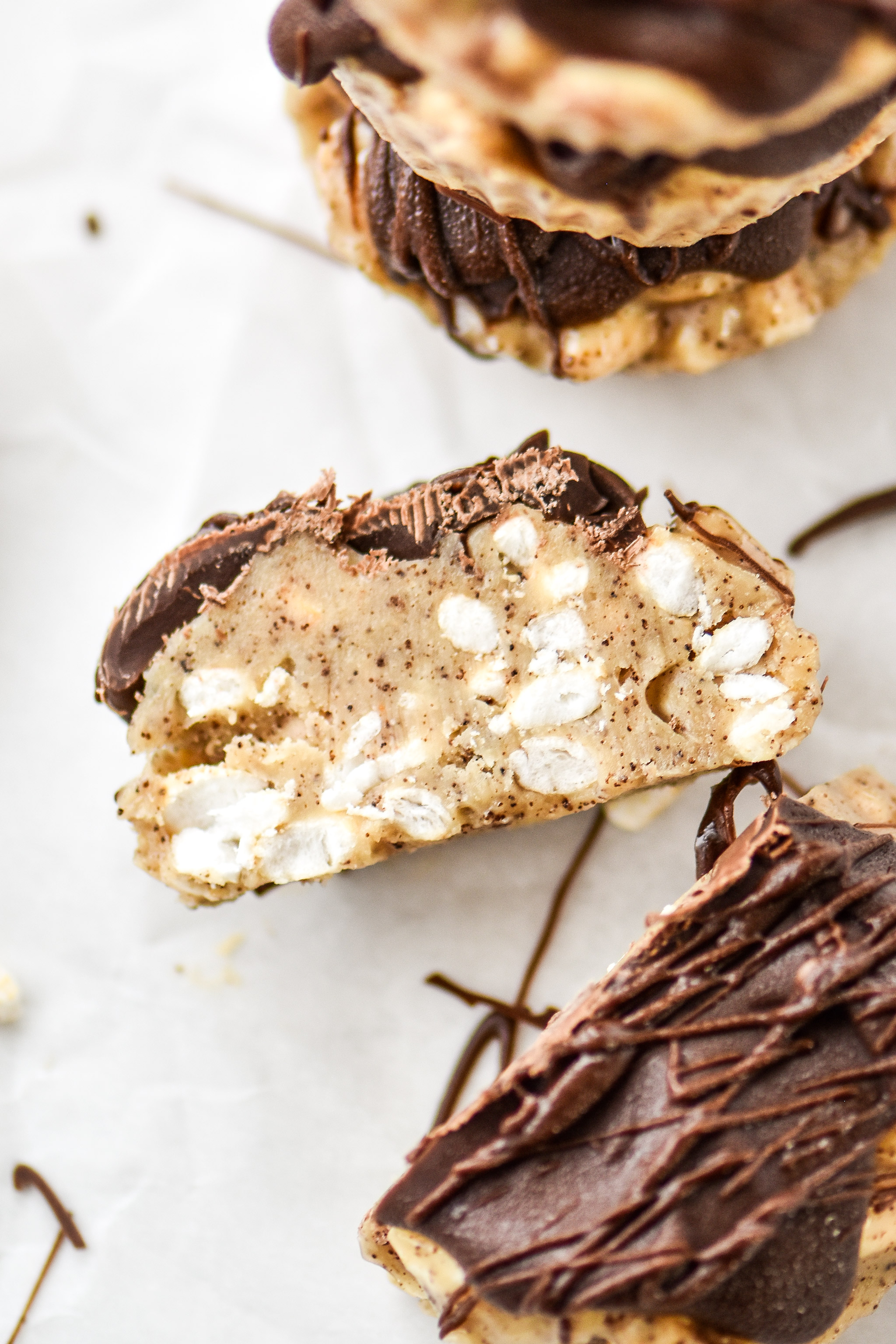 Inside of an Espresso Crunch Cashew Butter Cup