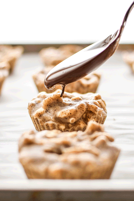 Covering the Espresso Crunch Cashew Butter Cup with chocolate.