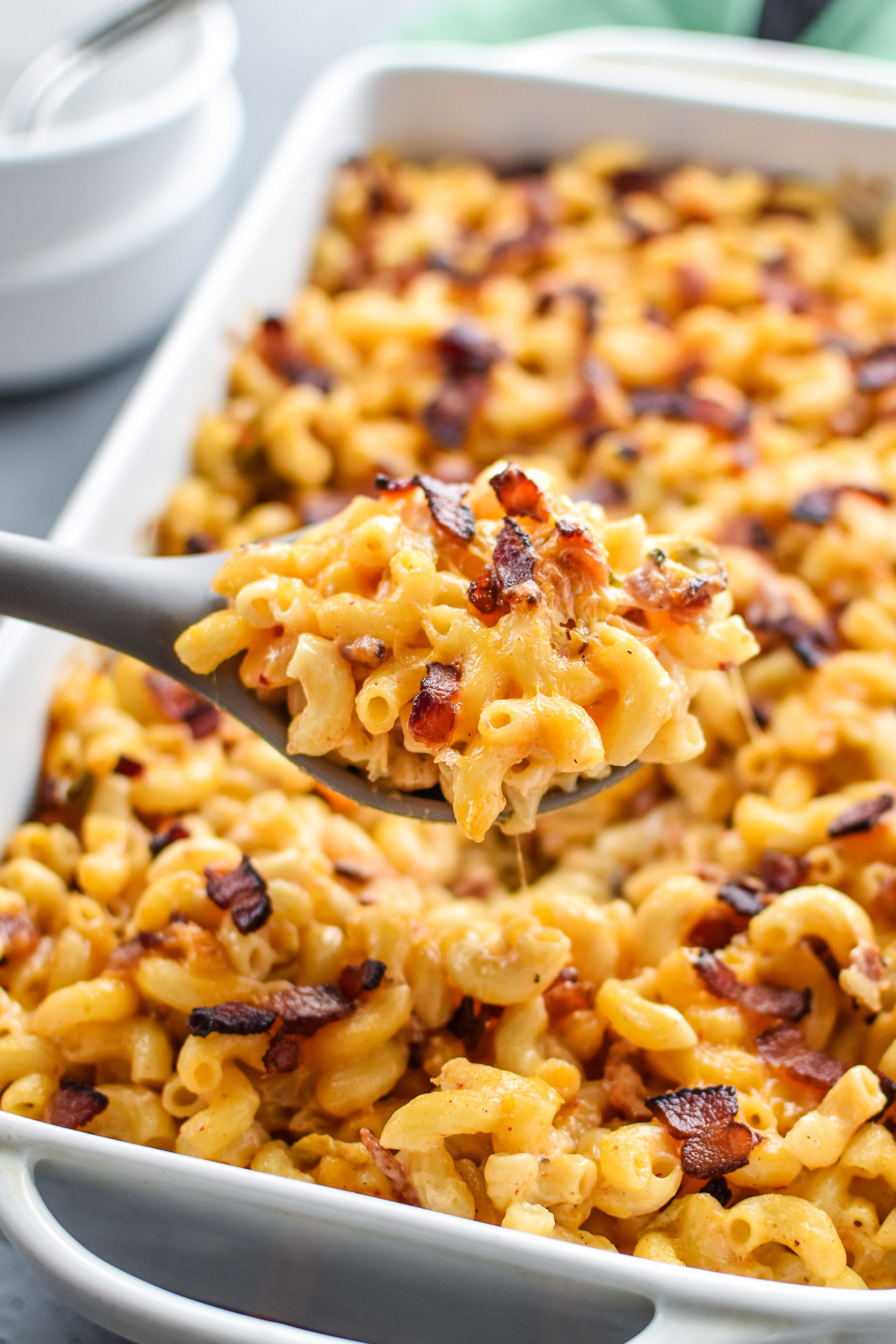 Kimchi Bacon Greek Yogurt Mac and Cheese