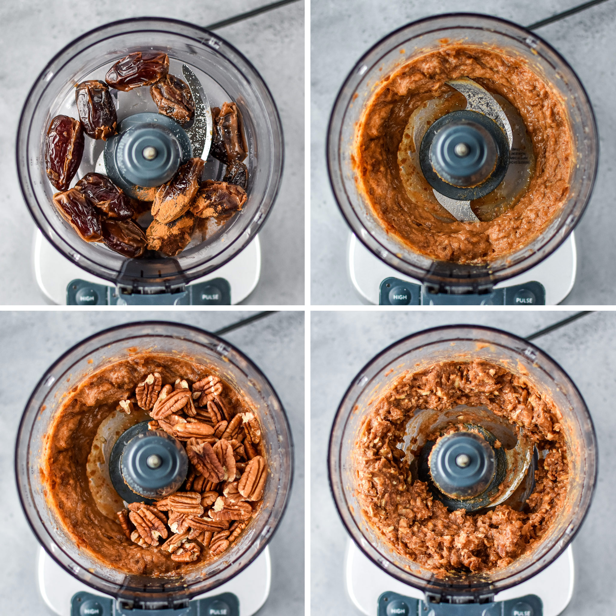 How to make the pecan date filling for the Pecan Pie Stuffed Oatmeal Breakfast Cups