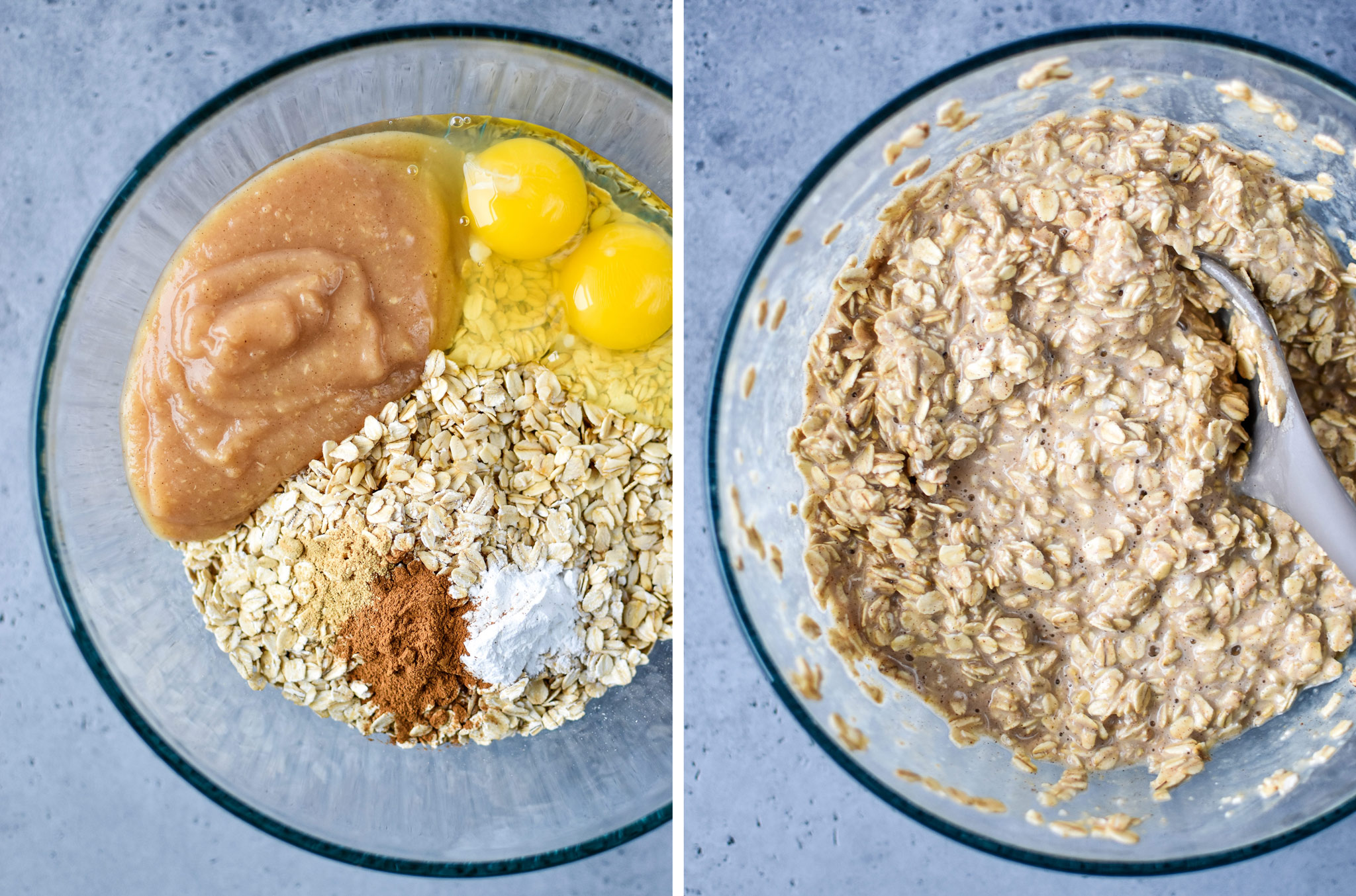 Oatmeal mixture for the Pecan Pie Stuffed Oatmeal Breakfast Cups