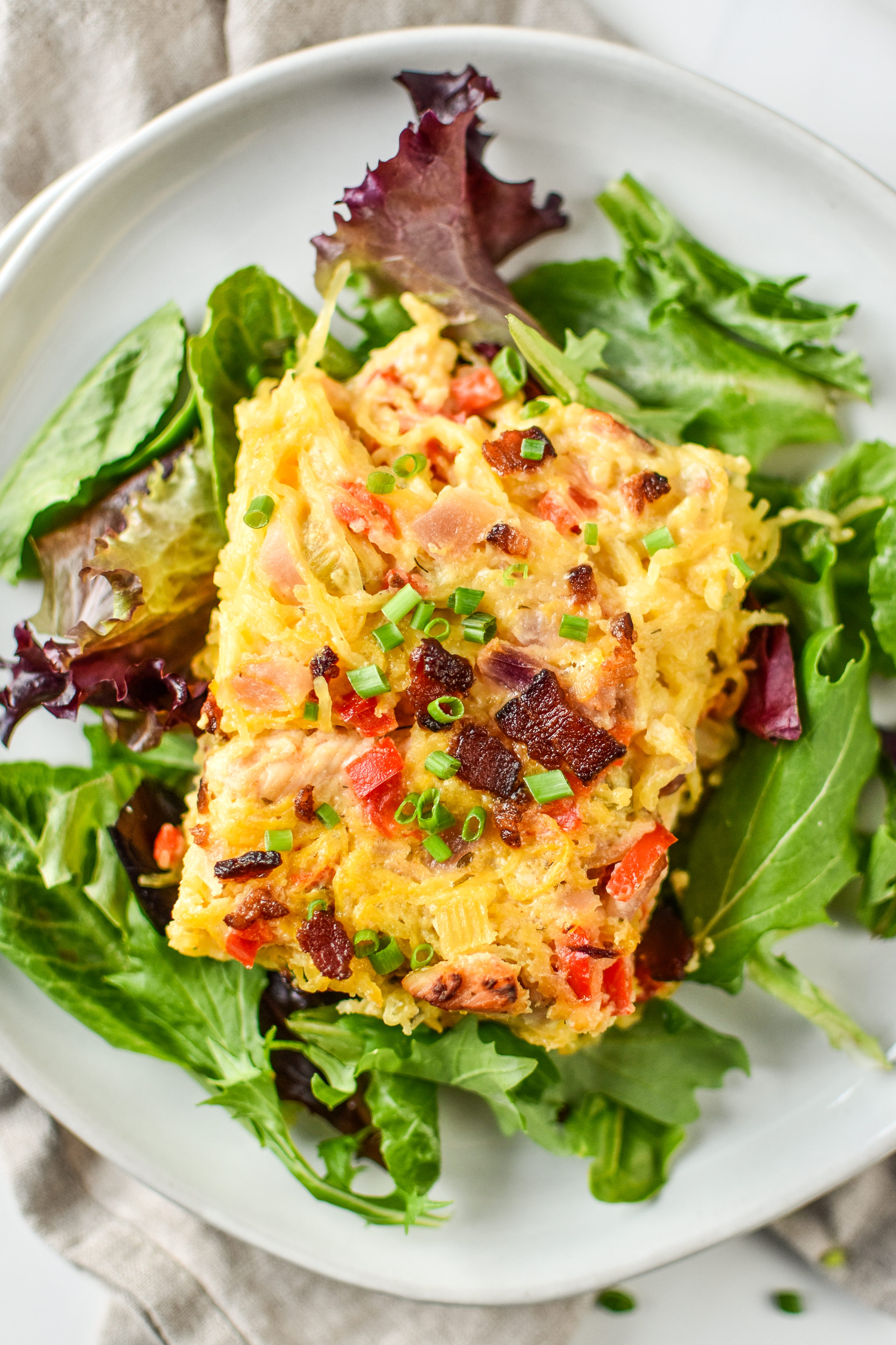 homemade bacon bits on a casserole