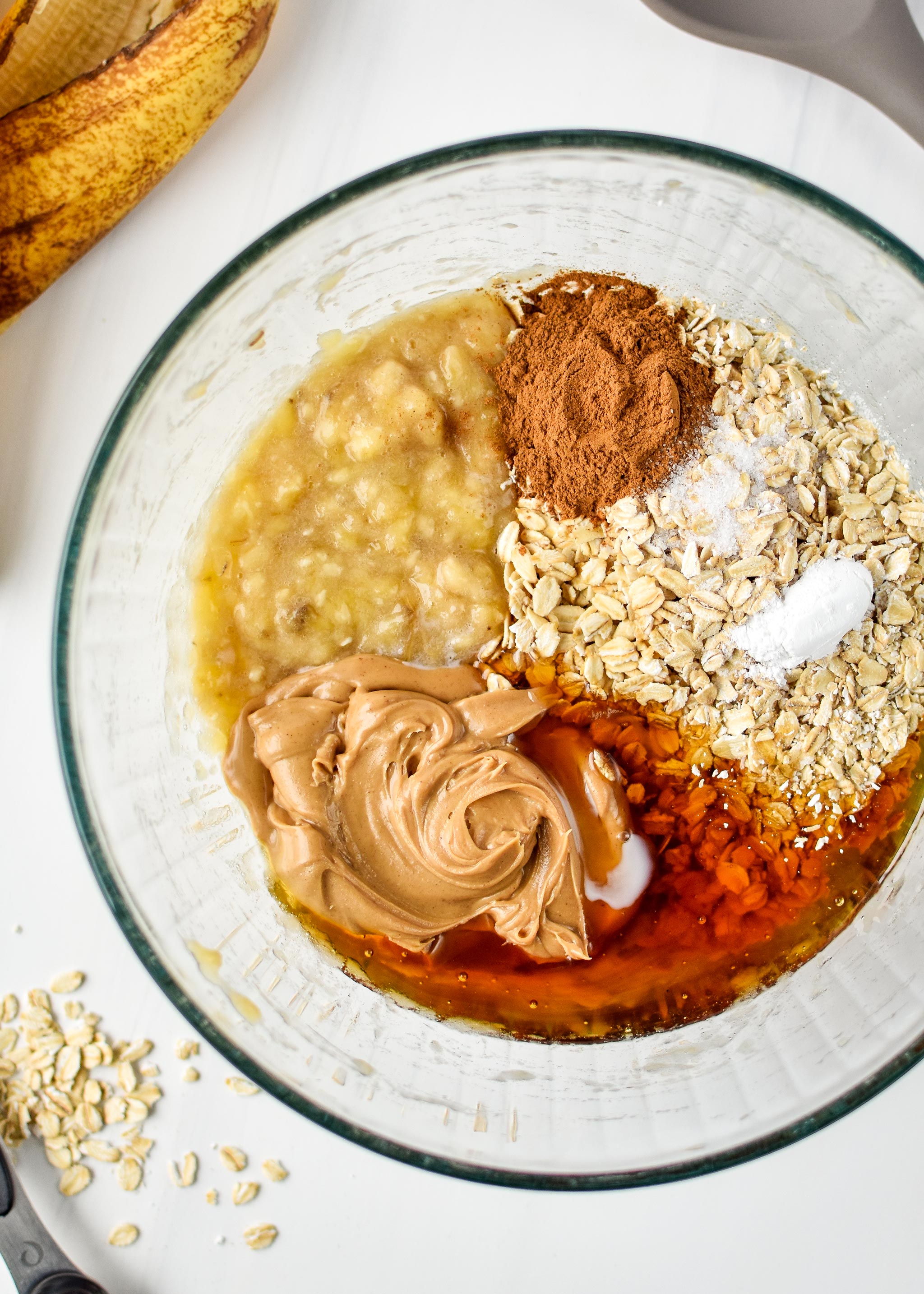 All the ingredients for the Banana Oatmeal Breakfast Bars