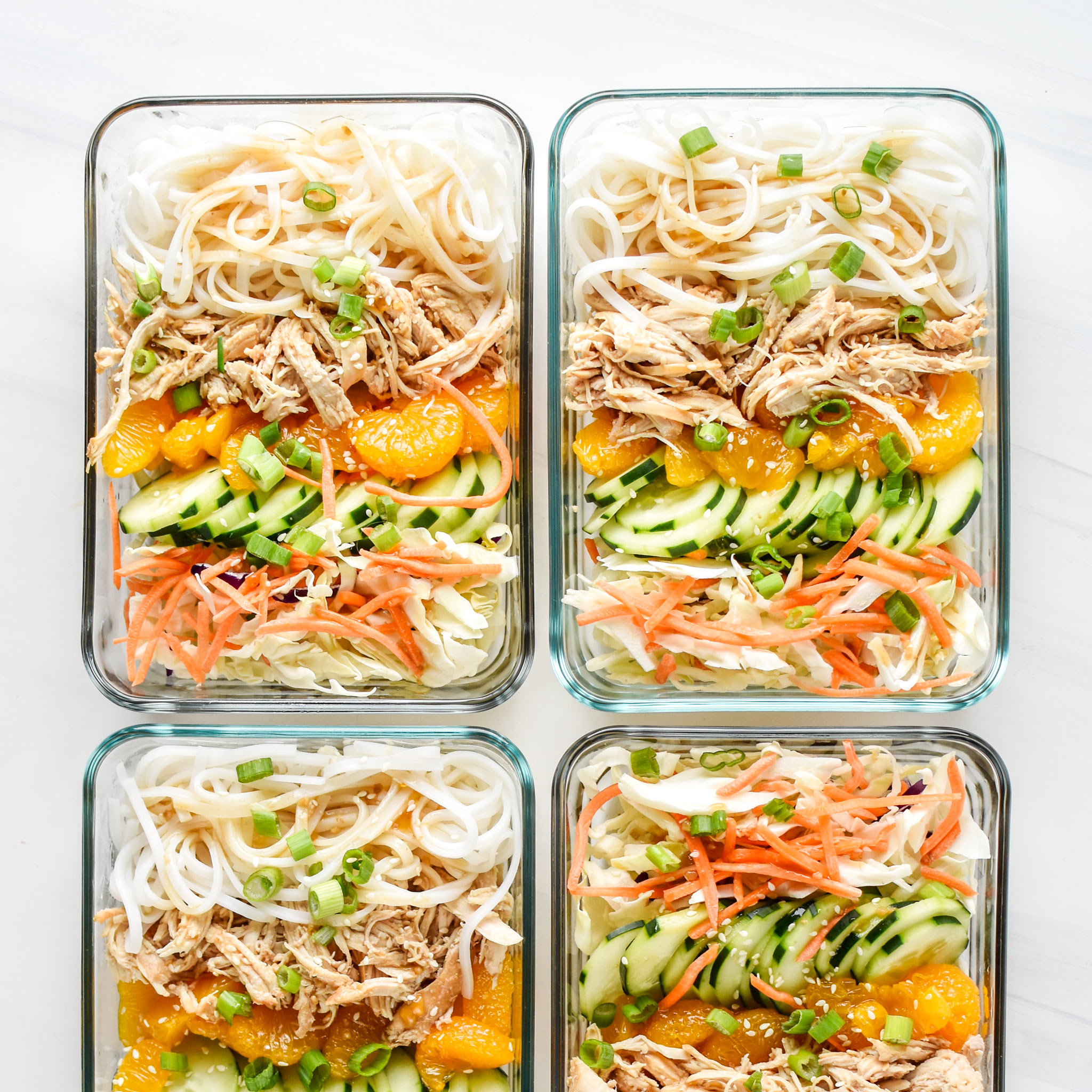 Sesame Chicken Cold Rice Noodle Salad Lunches