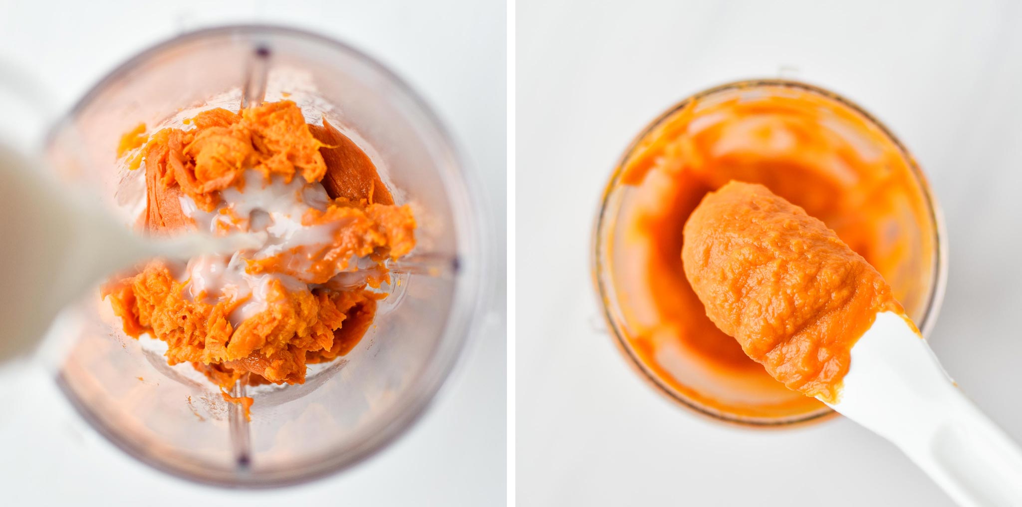 making sweet potato puree for my sweet potato brownie skillet