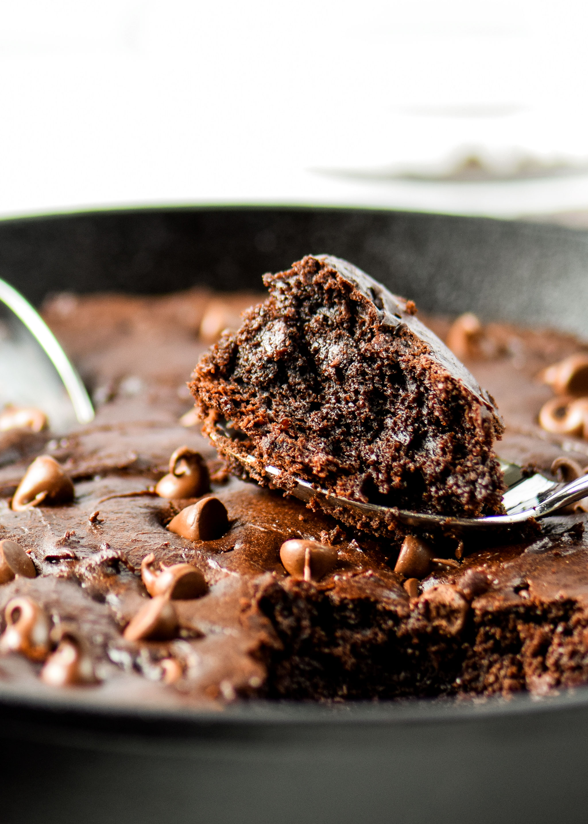 A big spoonful of sweet potato brownie skillet