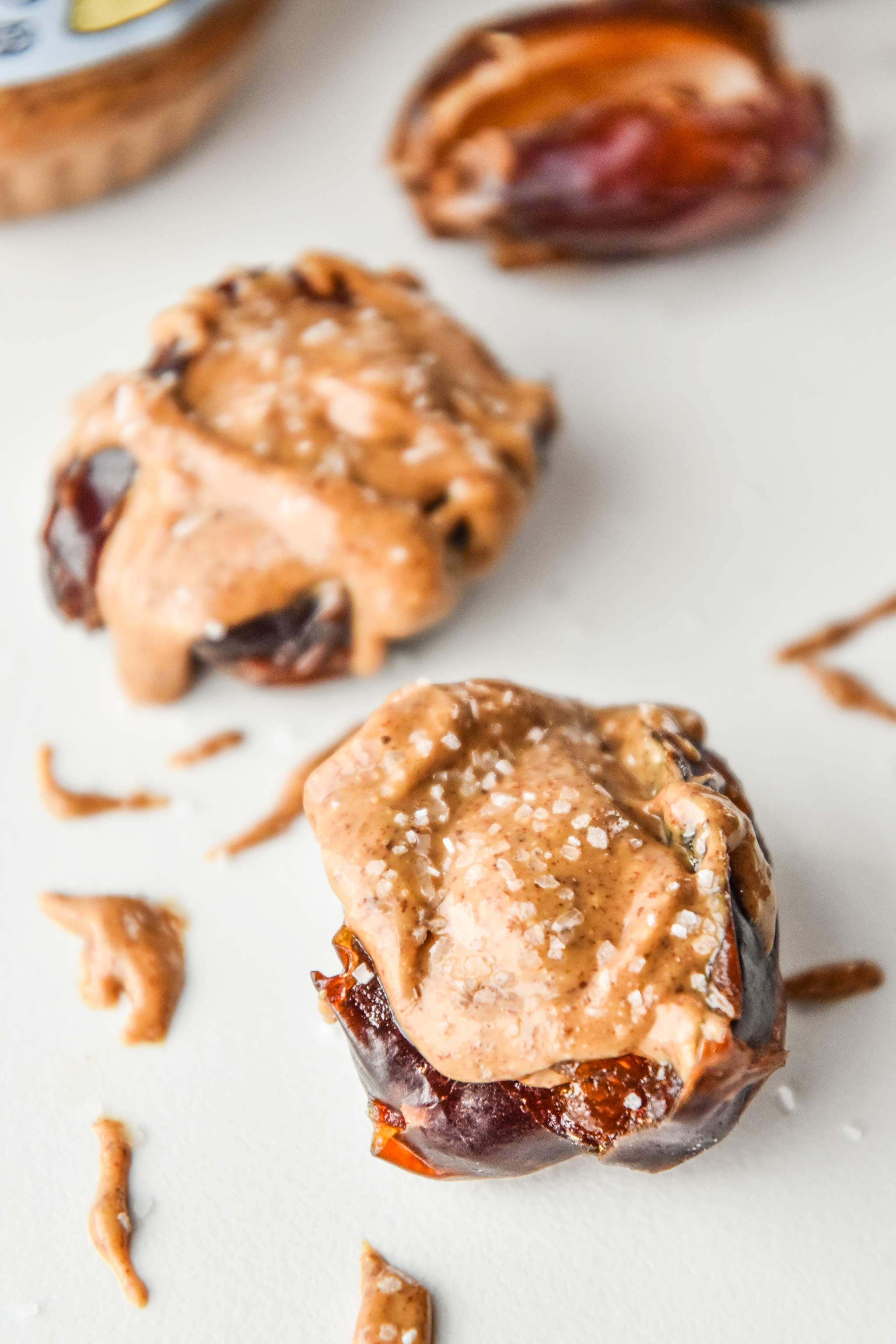 salted almond butter stuffed dates