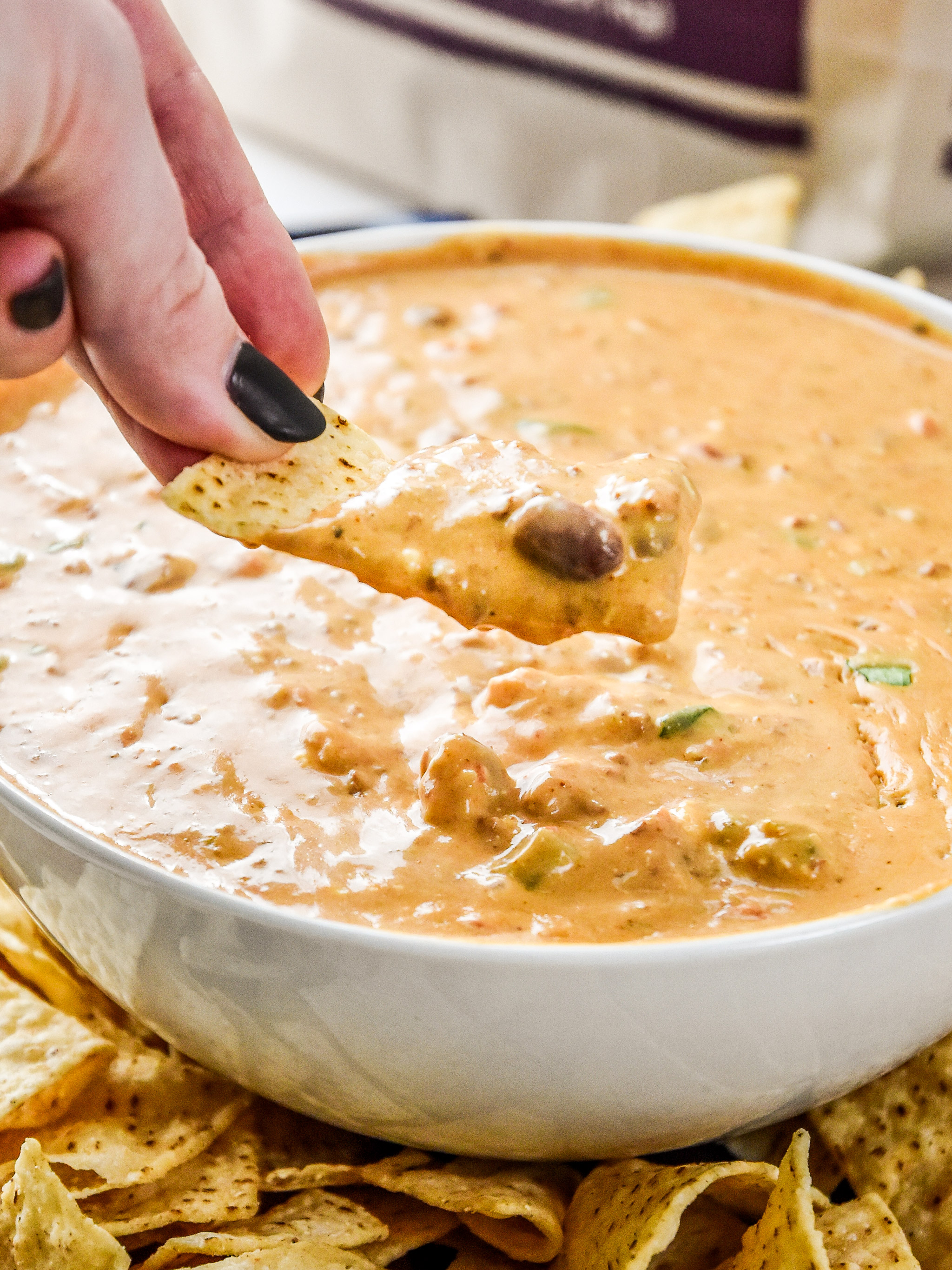 4 Ingredient Chili Cheese Dip (Slow Cooker & Instant Pot)