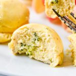 instant pot egg bite on a plate cut in half