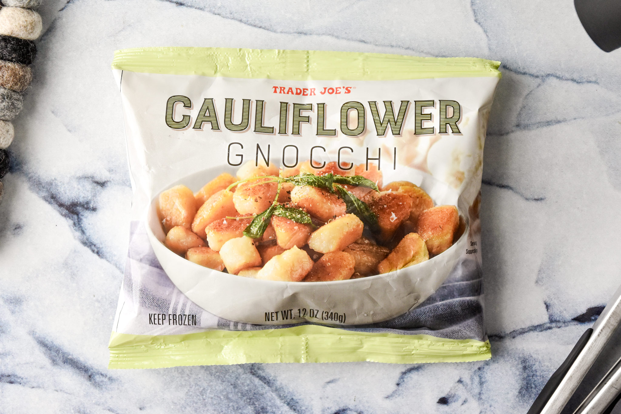 a bag of trader joe's cauliflower gnocchi
