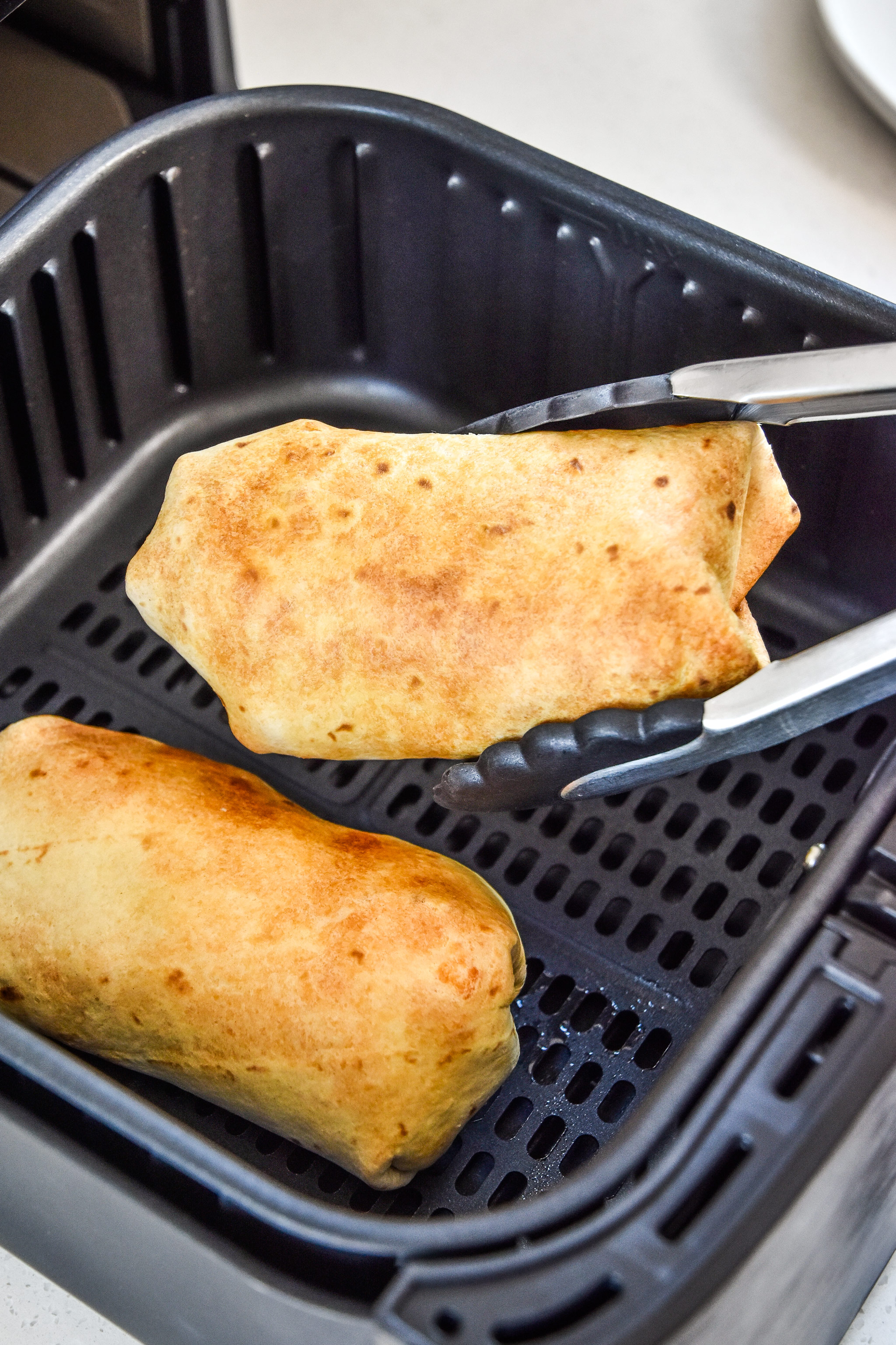 air fryer breakfast burritos just cooked in the air fryer