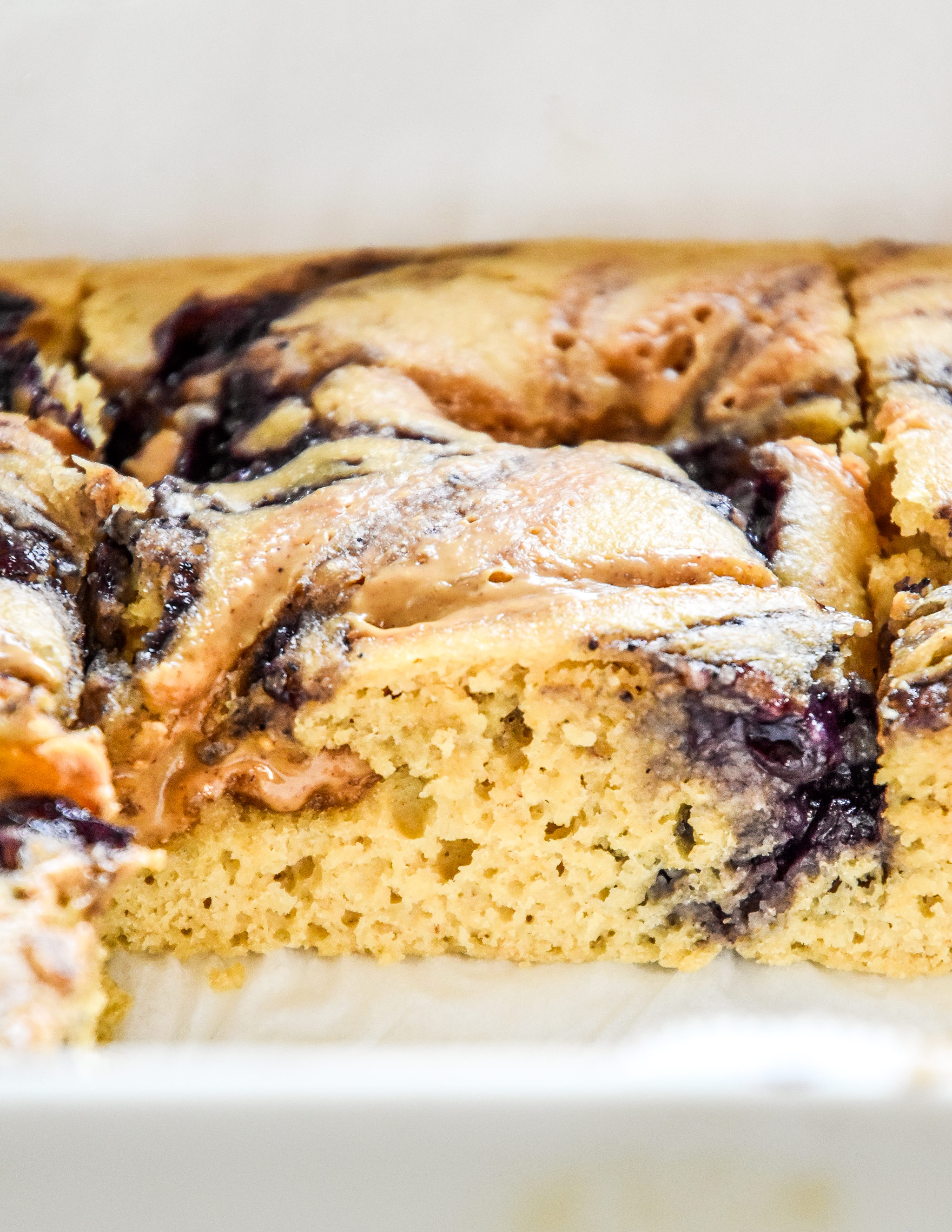 fresh baked peanut butter and jelly baked pancakes