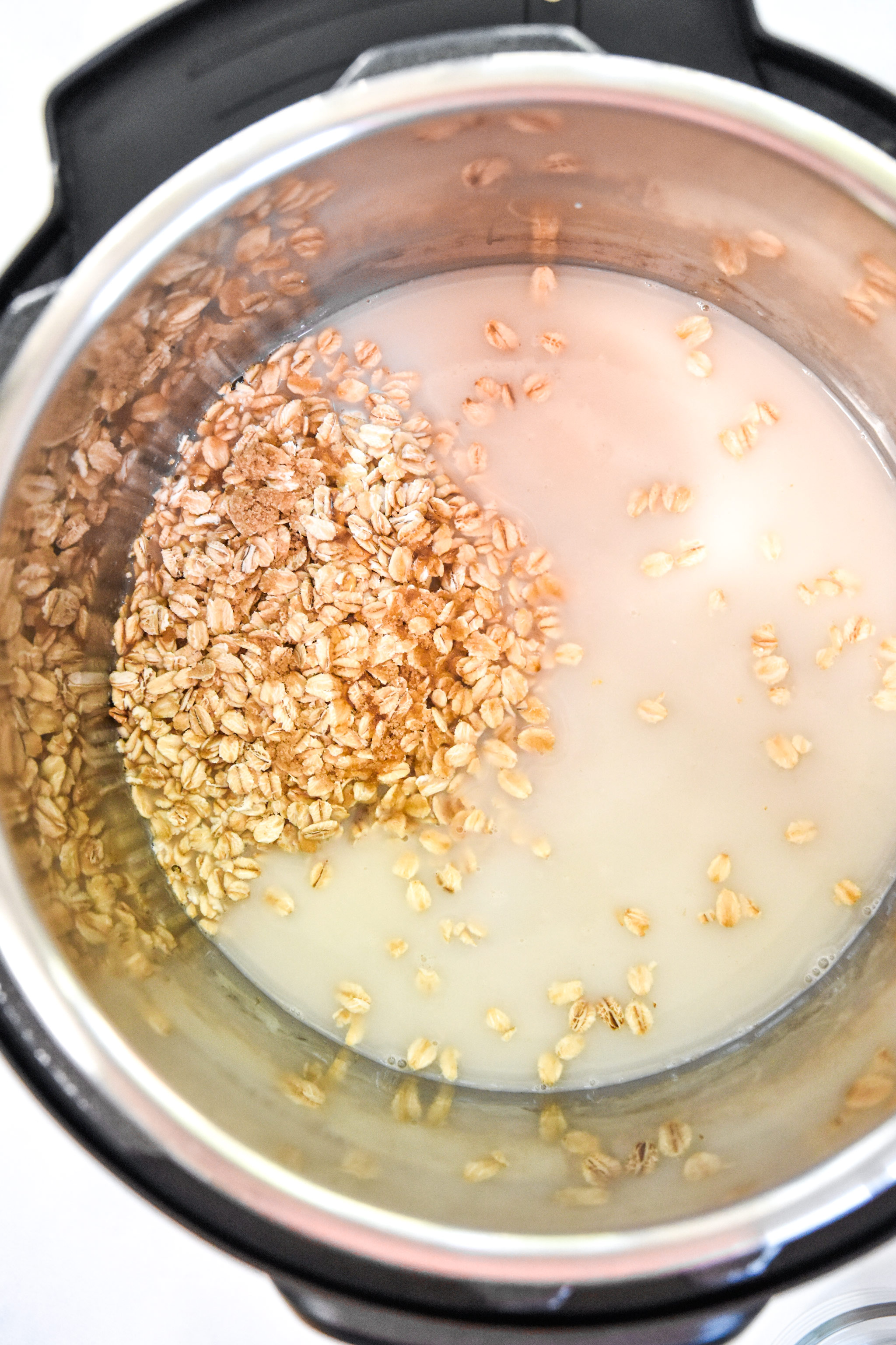 ingredients for oatmeal before cooking in the instant pot