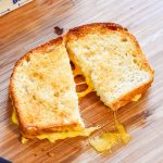air fryer grilled cheese sandwich with melty cheese