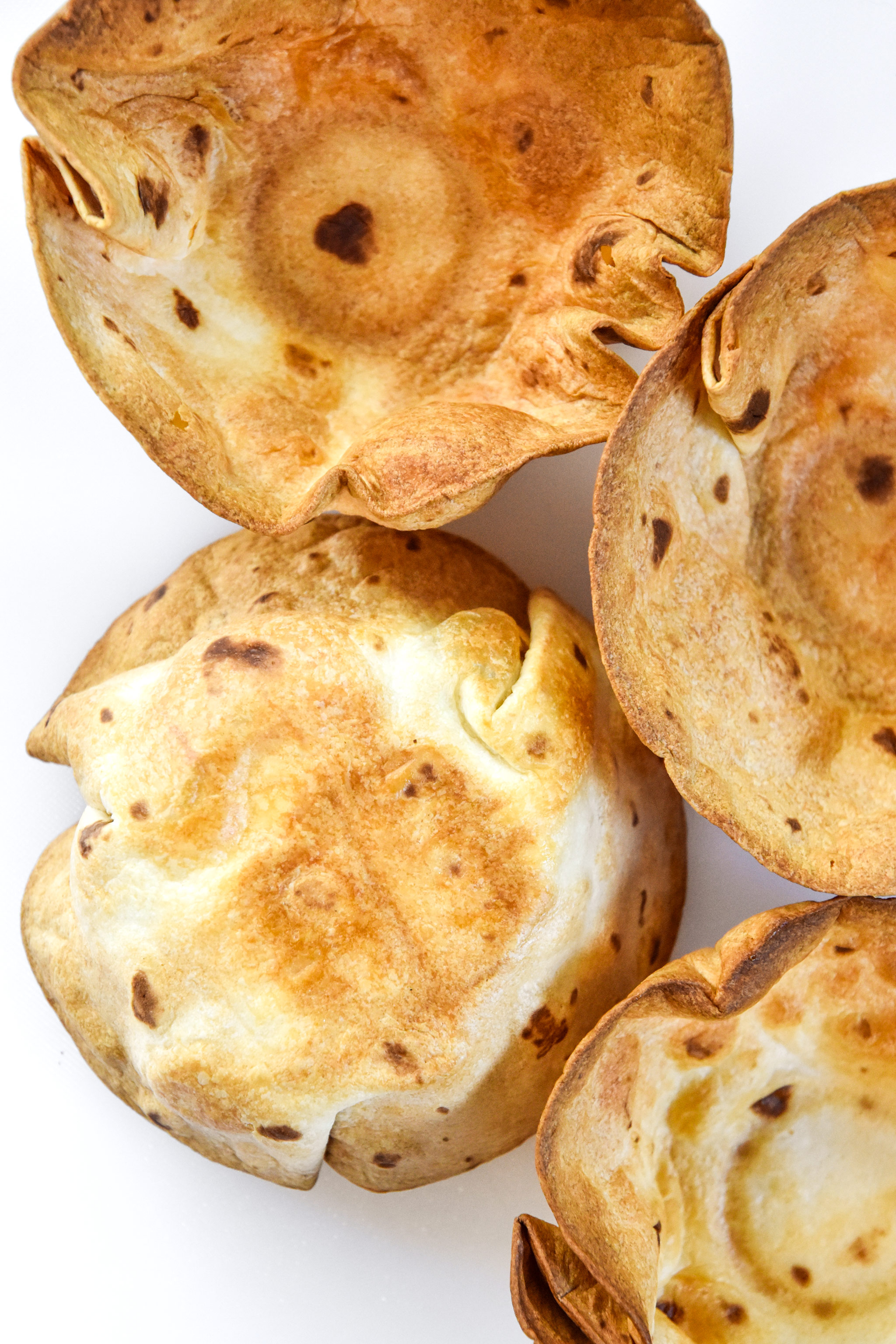 cooked flour tortilla bowls