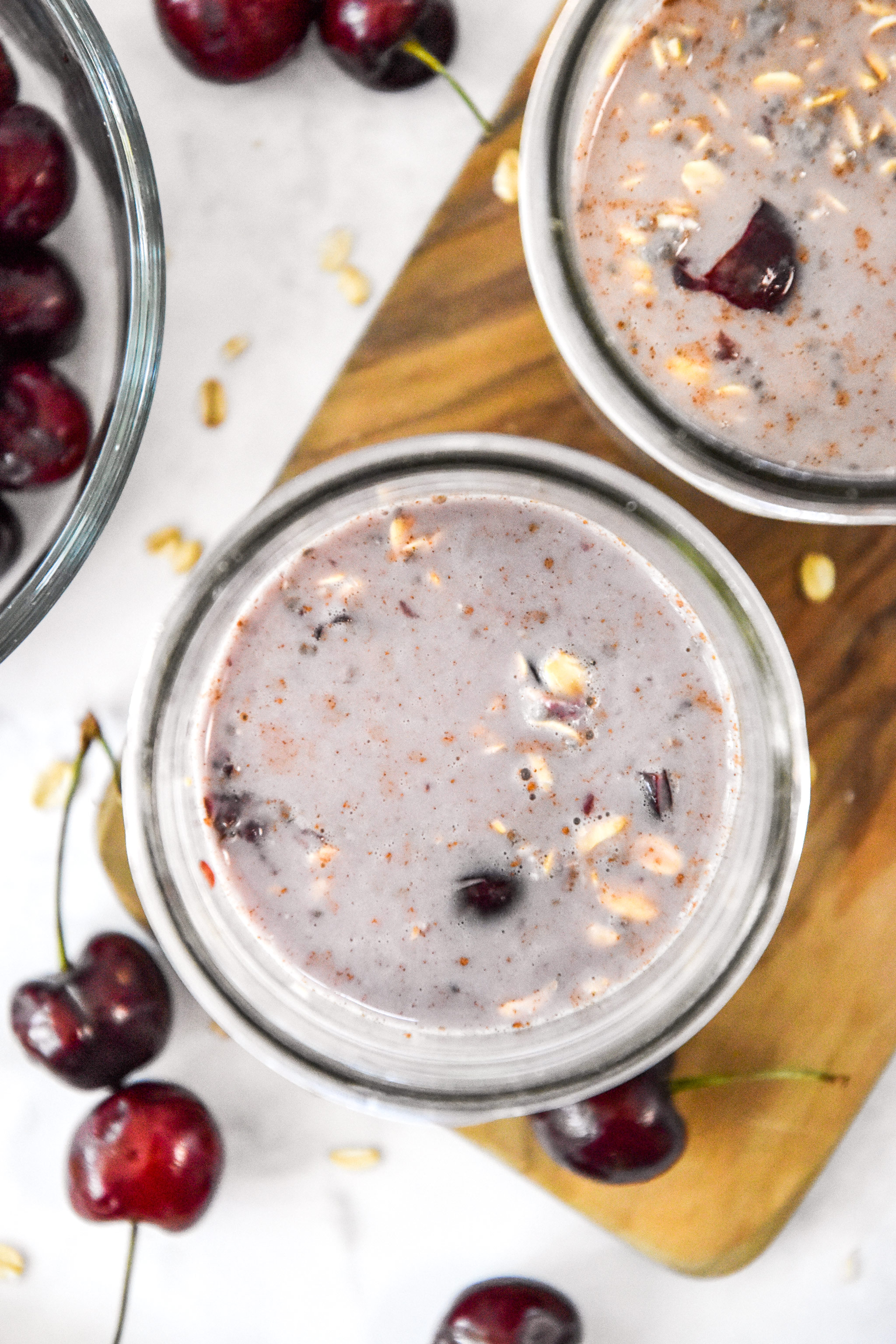 stirred up cherry vanilla overnight oats.