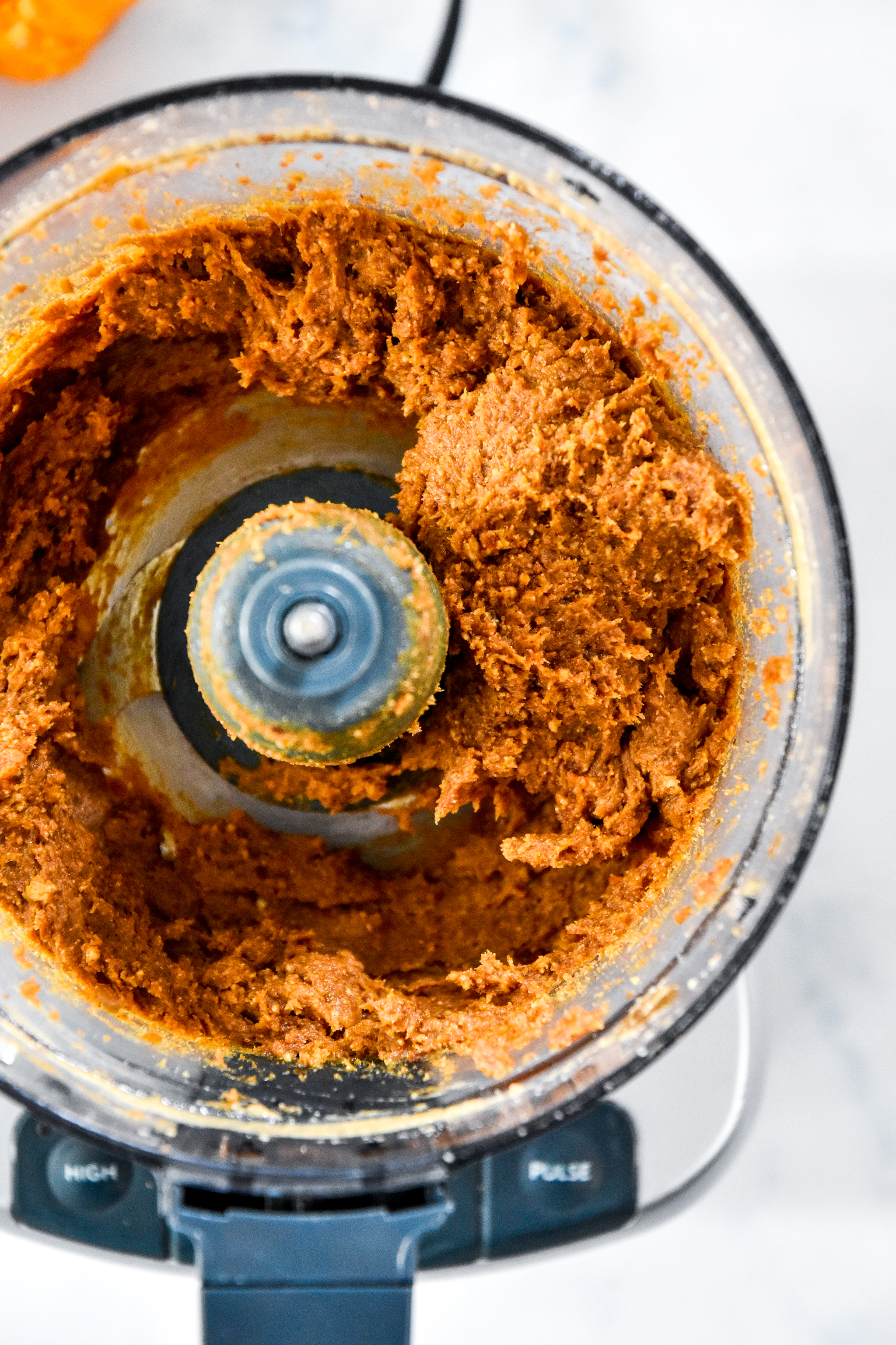 pumpkin pie date mixture before rolling into balls.