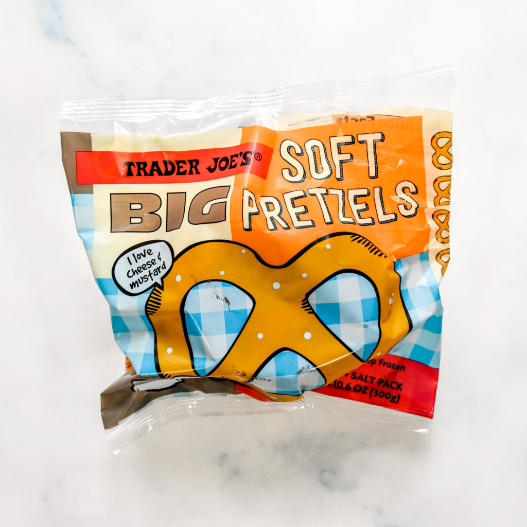 package of soft pretzels from trader joes.