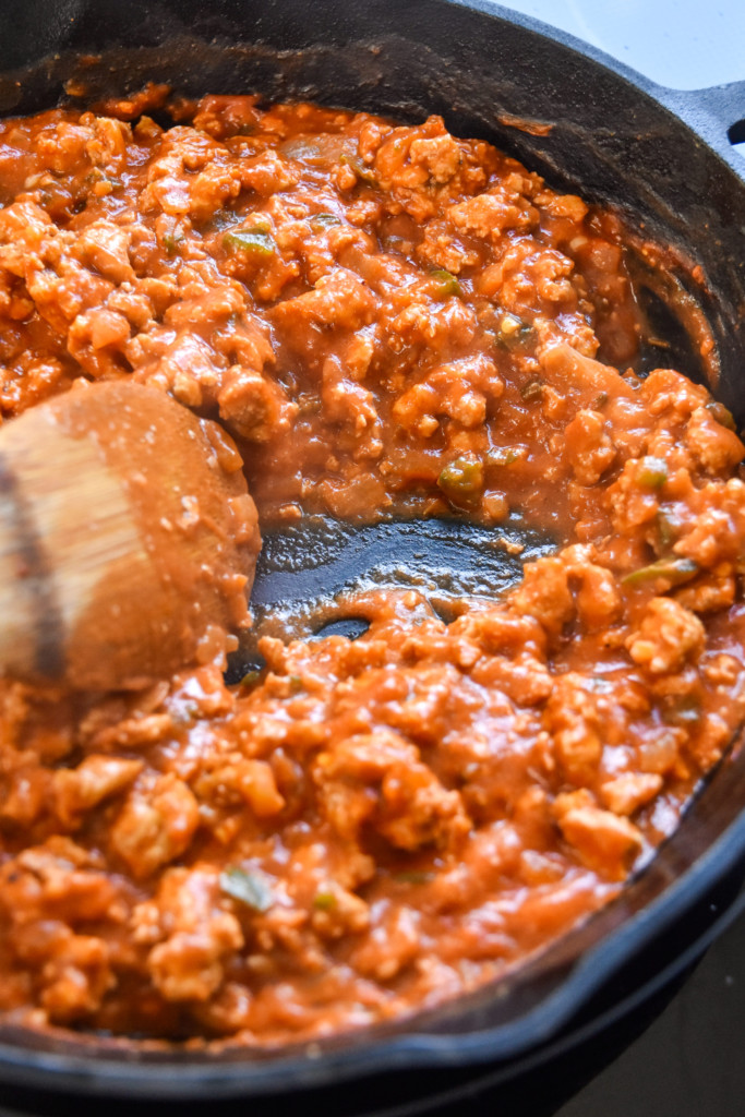 saucy sloppy joe base mixture for the turkey sloppy joe tater tot casserole.