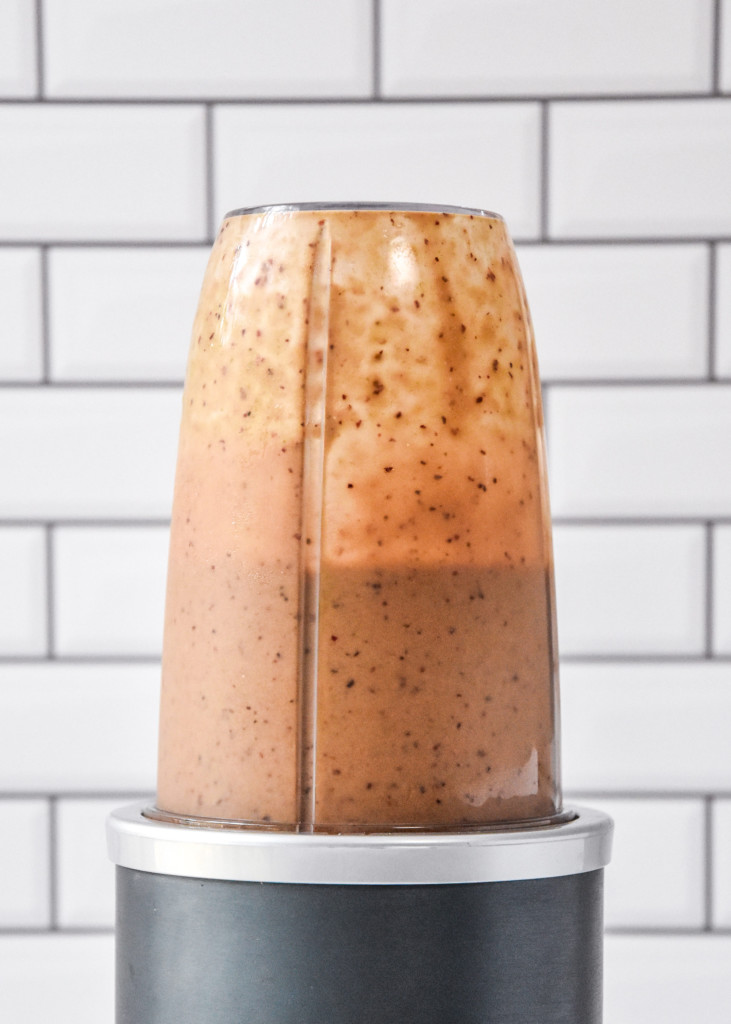 after blending up the cranberry orange cinnamon holiday smoothie.