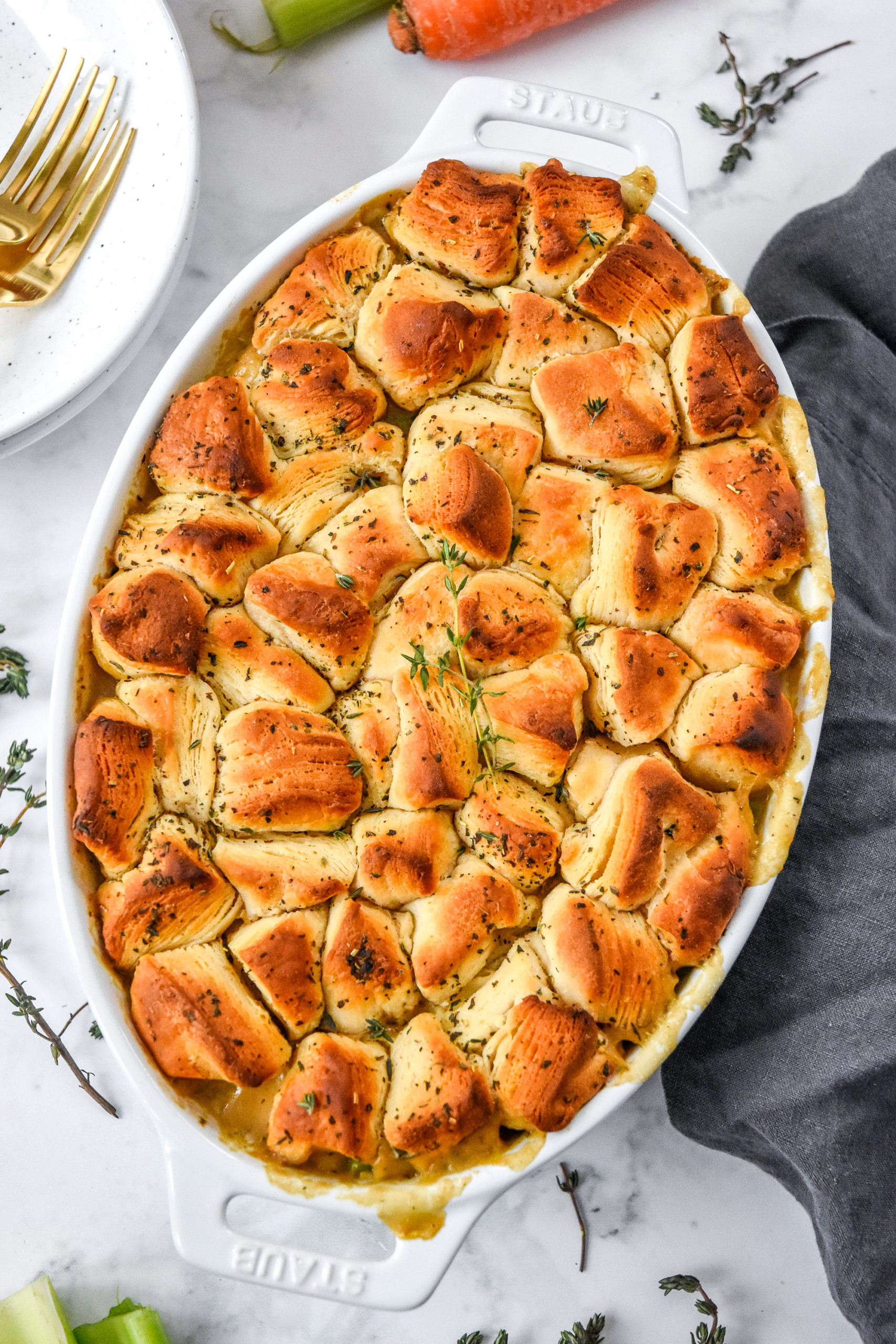 Chicken Pot Pie with Biscuit Crust
