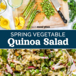 pin image with text for Spring Vegetable Quinoa Salad.