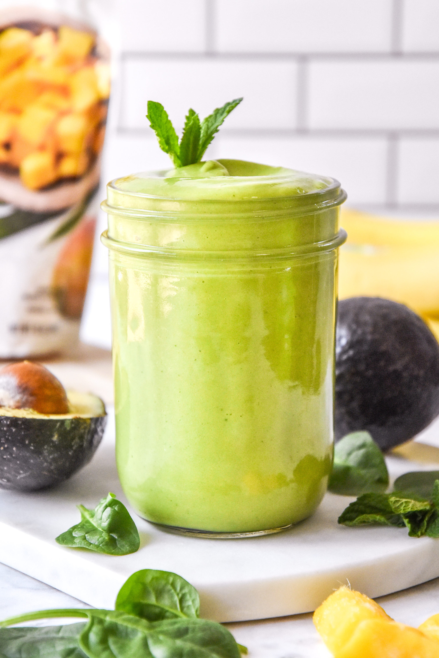 Creamy Avocado Mint Green Smoothie