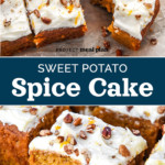 pin image with text for sweet potato spice cake.