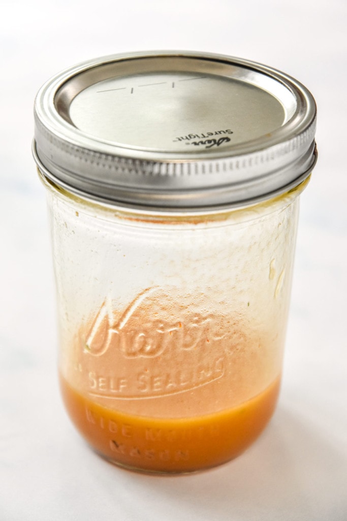 mason jar of chipotle lime dressing.