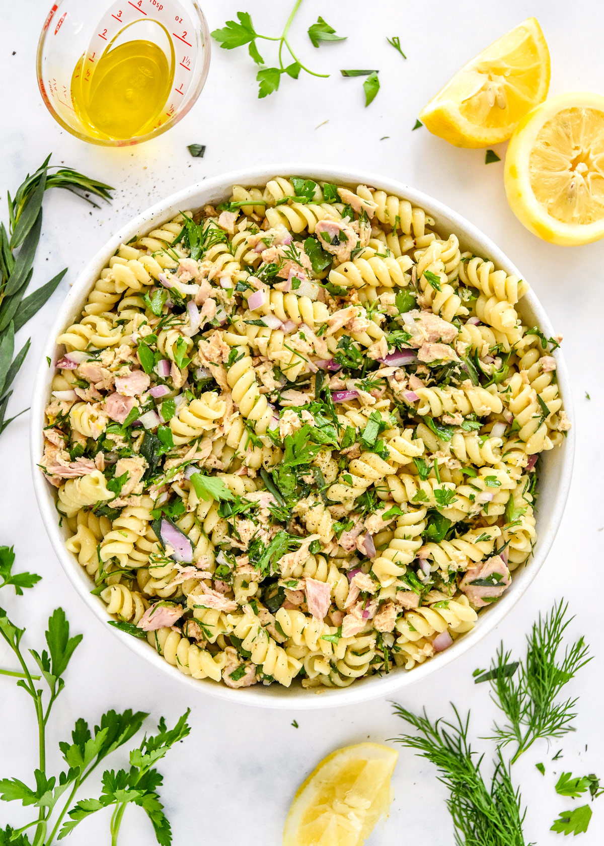 Lemon Vinaigrette Tuna Pasta Salad